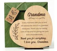 CONTRAXT Wooden Grandmother Card. Unique Grandmother's Day Gift Wooden Sentimental Gifts for Grandma Christmas Cards from Grandson Granddaughter (Grandmother)