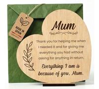CONTRAXT Wooden Mothers Day Card. Gift cards Unique mothers day gift card Wooden sentimental gifts for mum Christmas cards card simple from son daughter (Mother)