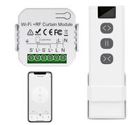 Control de persiana inteligente por radio, WiFi + RF 433 MHz, control por voz con Alexa/Google Home, Tuya y Smart Life, temporizador y cuenta atrás, mando a distancia, acceso multiusuario, para motor