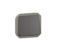 Control doble - 10 a - antracita - composable - Legrand plexo 069805 l