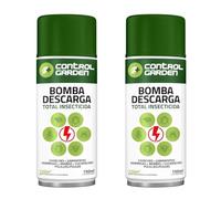 CONTROL GARDEN Insecticida Descarga Total 150 ML Interior y Exterior | Repelente Anti Insectos: Chinches, Ácaros, Hormigas, Arañas | Fungicida Larvicida Ovicida Bomba de Humo para Espacios 120 m2 (2)
