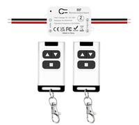 Control Remoto Inalámbrico para Motor DC/Actuador Lineal 12V 24V 48V 80V Controla puertas enrollables, garaje, persianas, bombas de agua, etc. Mando bidireccional (Adelante/Atrás). ¡Incluye 2 mandos