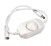 Controlador de atenuación de tira LED clasificado para 12V 24V DC 2A Con conector coaxial Atenuación continua e interruptor de doble función (blanco)