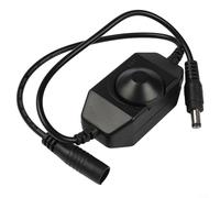 Controlador de atenuación de tira LED clasificado para 12V 24V DC 2A con conector coaxial Atenuación continua e interruptor de doble función (negro)