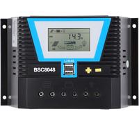Controlador de carga para paneles solares de 80A, tecnología MPPT, compatible con 12V/24V/36V/48V, con pantalla LCD y salidas USB