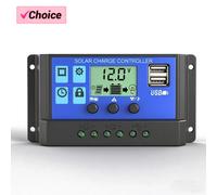 Controlador de carga Solar 100A, regulador de Panel Solar de 12V y 24V, pantalla LCD ajustable, puerto USB Dual, configuración de temporizador, parámetro automático PWM 30A