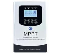 Controlador de carga solar, corriente máxima de 40A, tecnología MPPT, color blanco, modelo 60A-MPPT, rango de voltaje de 12-96V