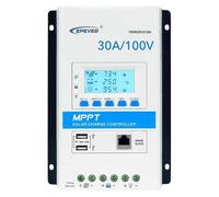 Controlador de carga solar MPPT, 30A, 12/24V, voltaje máximo de los paneles solares: 100V