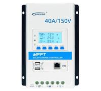 Controlador de carga solar MPPT, 40A, 12/24V, voltaje máximo de los paneles solares: 150V, con pantalla LCD