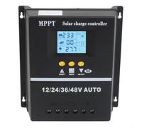 Controlador de carga solar MPPT de 100 A con LCD para baterías de 12 V/24 V/36 V/48 V que soporta carga de múltiples dispositivos (100 A)
