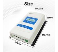 Controlador de carga solar MPPT de 20A, 12V/24V, con identificación automática del voltaje del sistema, pantalla LCD y doble puerto USB para sistemas solares