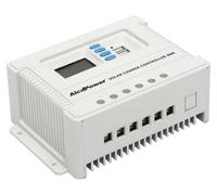 Controlador de carga solar PWM Alcapower de 30A, 12V/24V, con detección automática de voltaje y doble salida USB para sistemas fotovoltaicos