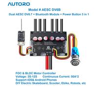 Controlador de Motor BLDC FOC Autoro DV6.7B ESC con Bluetooth, 12S 50A, Basado en el Controlador VESC 6 para Patinetas Eléctricas y Scooters DIY