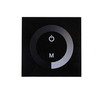 Controlador de panel táctil de pared DC 12V-24V Regulador de brillo ajustable para un solo color Tira de luz LED(Negro)