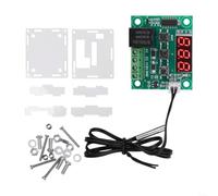 Controlador de temperatura digital 12V DC Sensor de termostato (luz roja) | Controles calentadores y refrigeradores, capacidad de carga de 10 A, histéresis ajustable, mantenimiento ambiental estable