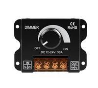 Controlador dimmer led DC12V-24V 30A PWM Dimming interruptor regulador de intensidad led con mando giratorio de ajuste de brillo Apto para tiras de luces LED