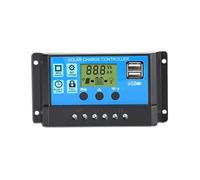 Controlador Solar 12V/24V Automático 30A20A10A LCD Batería Panel De Células Fotovoltaicas Cargador Regulador Lámpara 100W 200W 300W 400W 500W para vehículos recreativos/caravanas(20A)
