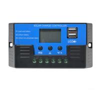 Controlador solar de 12 V 24 V con pantalla LCD, sincronización de control de luz, protección contra sobrecarga y cortocircuito para sistemas de almacenamiento de energía fotovoltaica (10 A)