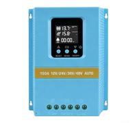 Controlador solar MPPT de 150 A con pantalla LCD de monitoreo de corriente de voltaje en tiempo real y entrega de energía dual USB