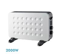 Fabrilamp Convector eléctrico Abrila Hogar 2000 W 2 potencias termostato regulable Blanco/Negro