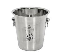 COOK CONCEPT - KV7014, Cubitera de Acero Inoxidable para Champagne, Diseño Práctico para Mantener Tus Botellas Frías, Dimensiones 22,4 x 22,4 x 21 cm, Color Gris
