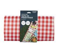 Cook Concept Mantel de Picnic Impermeable 150x130 cm, Estampado Vichy Rojo y Blanco