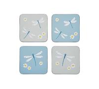 Cooksmart Juego de 4 Posavasos para Bebidas, diseño británico de Corcho ecológico para hogares Modernos, Posavasos para Bebidas para Todo Tipo de Tazas y Tazas, English Meadows
