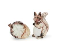 Cooksmart Salero y pimentero Forest Fable | Juego de cerámica pintada a mano de diseño británico | Diseño de bellota y búho inspirado en el bosque | Vajilla rústica de granja | Accesorio de cocina