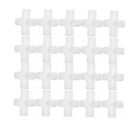 COOLHIYA 20 Piezas Conector de Armario de Plástico de 4 Vías 16mm Blanco | Junta en T Reforzada, Instalación Sencilla, 6, 50x4, 20x4, 20cm para Tubos de 16mm
