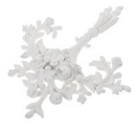 COOLHIYA Aplique Tallado de Flores en Resina Blanco para Adornos de Pared, Fácil Instalación y Acabado Liso, Adecuado para Salón y Zona de Relax