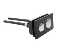 COOLHIYA Botón Pulsador Rectangular Diseño de Doble Pulsación y Alta Dureza para Inodoro de Abs Negro Compatible Tanque de Agua para Baño