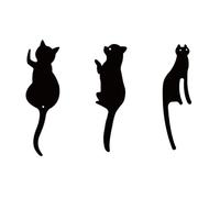 COOLHIYA Ganchos de Pared Gato Negro 3 Piezas Hierro Adhesivo