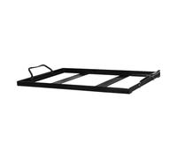 COOLHIYA Rejilla para Platos de Salino para Barbacoa Negra de Hierro | Acabado Esmaltado, Resistente al Fuego Olor, Uso en Barbacoa y Picnic, Diseño Simple