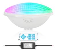 COOLWEST LED Piscina PAR56, Proyector Piscina RGBW Multicolor de 36W con Sincronizador Externo y Control Remoto IP68, AC 12V para Iluminación de Jardín