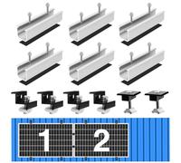Coomoors Kit Soporte Placas Solares de Aleación de Aluminio, Panel Solar Z de 30 mm / 35 mm Con Tuercas y Pernos para RV, Barco, Pared, Techo Plano