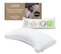 Coop Home Goods Almohada ajustable original Crescent, almohada de espuma de media luna para cama Queen, firmeza media para dormir de espalda y de lado, CertiPUR-US/GREENGUARD Gold