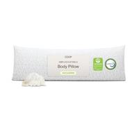 Coop Home Goods Almohada Corporal de Espuma viscoelástica triturada de 20 x 54 Pulgadas con Funda de Mezcla de poliéster y rayón de Viscosa derivada de bambú