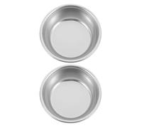 COOPHYA Platos Pequeños Redondos de Aluminio para Condimentos y Salsas, 2 Piezas, Fáciles de Limpiar, Uso Versátil para Mesa y Hogar en Color Plata