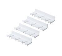 COOPHYA Rack de Enchufes de Alimentación Blanco 4 Ganchos de Pared Adhesivos sin Rastro de Plástico para Almacenamiento Multifuncional Hogar