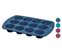 COOX® Molde de silicona para magdalenas con 12 pocillos plegables