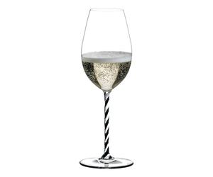Copa Champagne Wine Glass Black and White Twisted Fatto a Mano Riedel