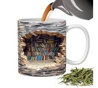 Copa De Estantería De La Biblioteca - Tazas De Biblioteca | Libmulti-purpose Taza De Café De Cerámica | Novedad Club De Lectura Café Latte Taza, Book Club Taza
