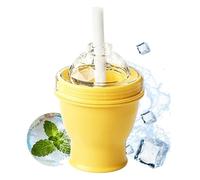 Copa Moldeadora De Hielo - Botella Portátil Plegable Reutilizable A Prueba De Fugas,Con Pajita, Tapa Y Vaso Para Bloques De Hielo | Para Whisky, Café, Cócteles, Bebidas, Hogar, Gimnasio, Viajes Y Aire