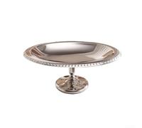 Copa para helado, soporte de presentación ovalado para cupcakes, helados, postres, frutas, galletas, macarons, fiestas, bodas, buffet, decoración, estable, apto para lavavajillas, plata, 17,5 x 6,3 x