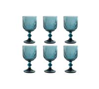 Copa set 6 cristal 8,8x8,8x16,3 380ml rayado azul El mejor complemento para tu hogar.