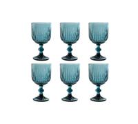 Copa set 6 cristal 8,8x8,8x16,3 380ml rayado azul El mejor complemento para tu hogar.