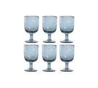 Copa set 6 cristal 8x8x14 300ml burbujas azul El mejor complemento para tu hogar.