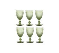 Copa set 6 cristal 8x8x15,5 240ml, grabado verde El mejor complemento para tu hogar.