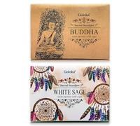 Copas de Carbón con 5 g de Resina de Incienso - Set Despertar Espiritual - Fragancias White Sage y Buddha - 2 Paquetes de 6 Unidades