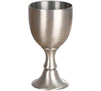 Copas de vino irrompibles de aleación de zinc plateado con tallo de cristalería grande de metal para vino tinto blanco fiesta de cumpleaños 6 x 11,5 cm (plata)